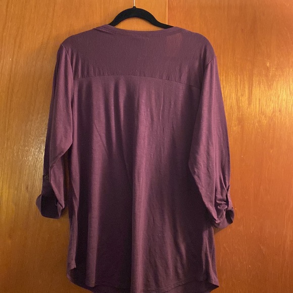 Faded Glory purple henley tunic, 2X - Picture 5 of 7